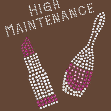 High Maintenance with Austrian crystal Nail Polish & Lipstick - Women's T-shirt