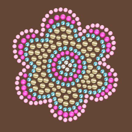 Multicolor Nailhead Flower - Bandanna