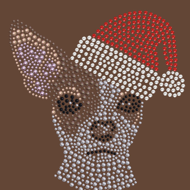 Chihuahua Face with Santa Hat - Women's T-shirt