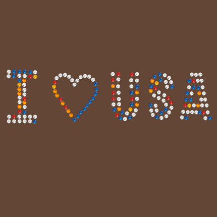 I Love USA (Multicolor Rhinestones) Bandanna