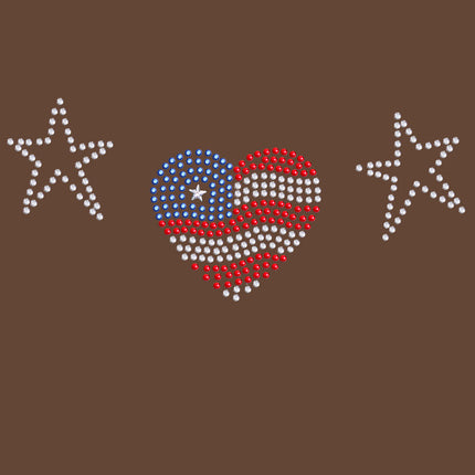 Patriotic Heart with Stars - Women's T-shirt