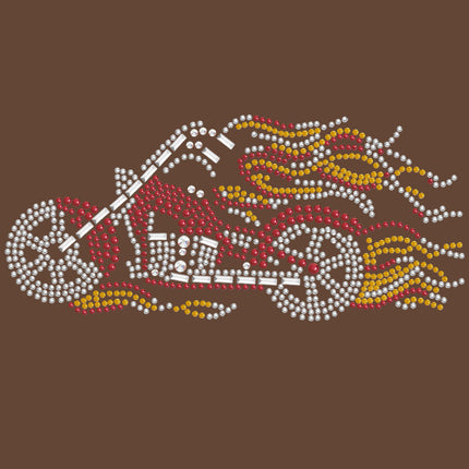 Motorcycle - Red with Flames - Women's T-shirt