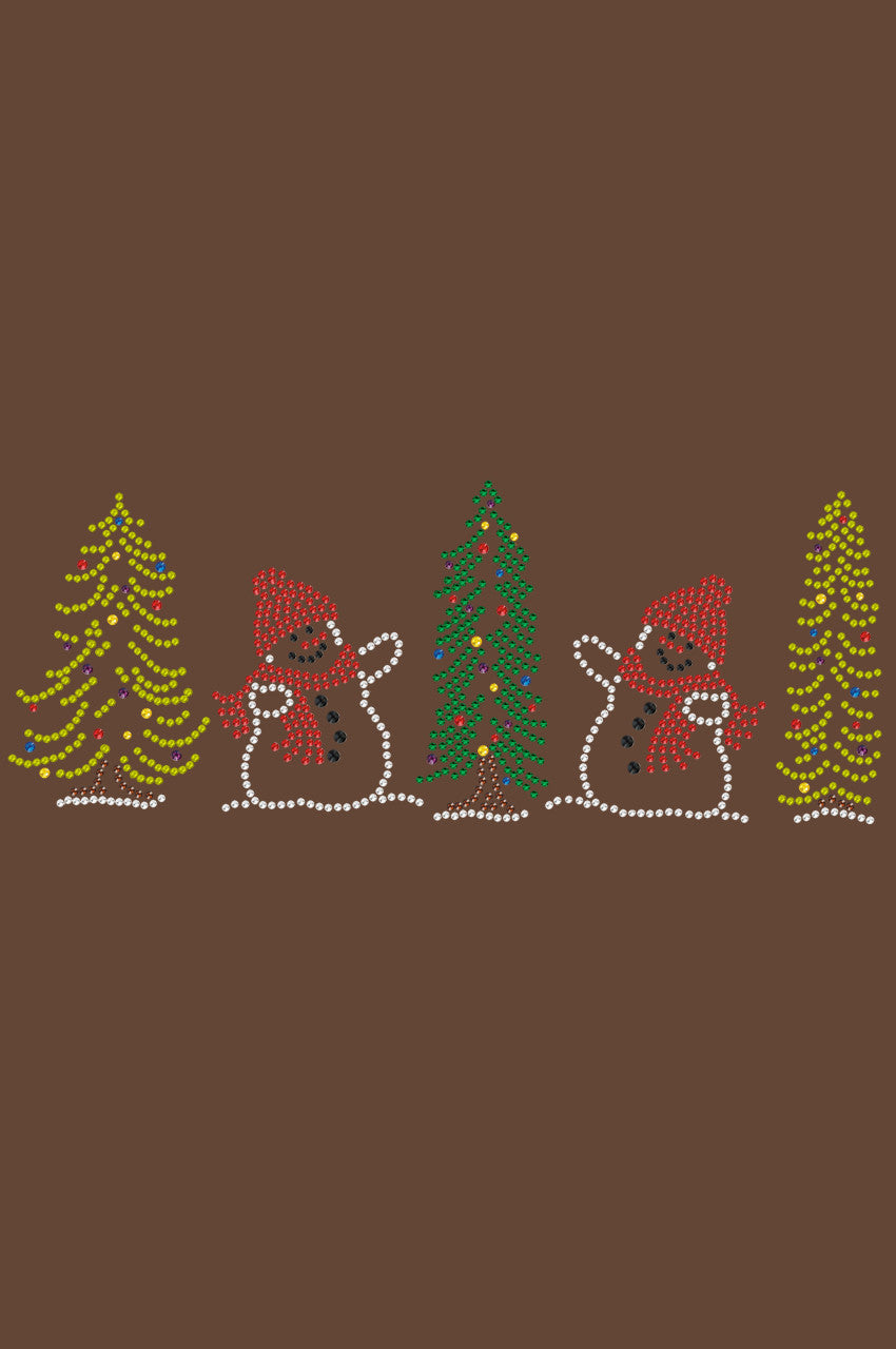 Two Snowmen in Trees - Bandana Brown