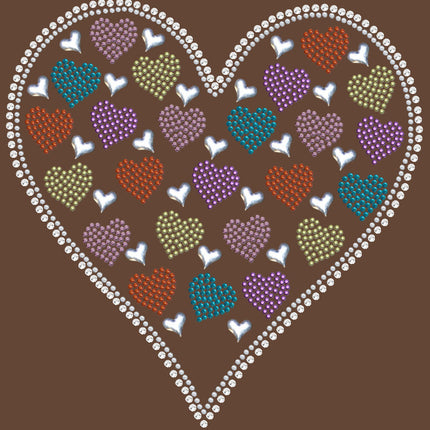 Heart with Multicolor Rhinestud Hearts - Women's T-shirt