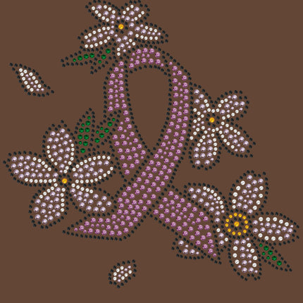 Pink Ribbon with Flowers - Bandanna