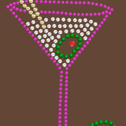 Martini (Fuchsia with Clear Rhinestones) - Bandanna