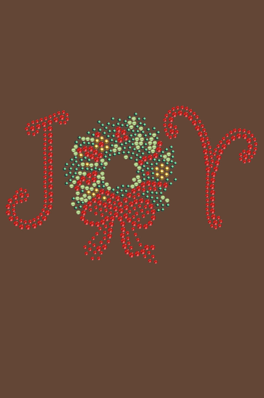 Joy Christmas Wreath - Bandana Brown