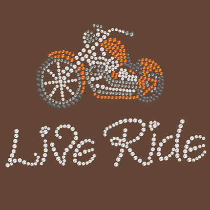 Live - Ride - Orange Motorcycle - Women's T-shirt