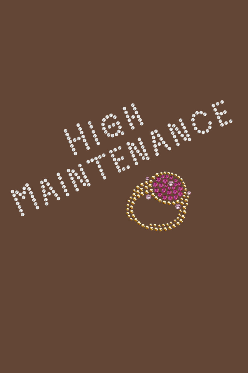 High Maintenance & Austrian crystal Fuchsia Ring - Bandanna Brown