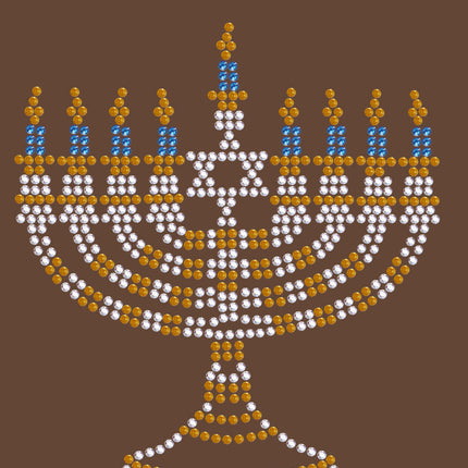 Menorah Blue & Gold (Small) - Bandanna