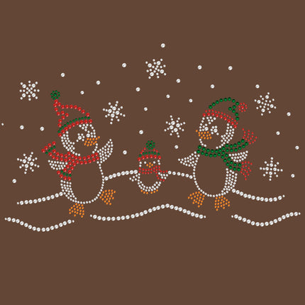 Penguin Family with Snowflakes - Women's T-shirt