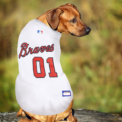 Atlanta Braves Dog Jersey - White