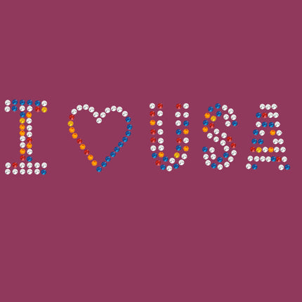 I Love USA (Multicolor Rhinestones) Bandanna