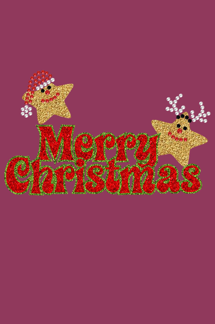 Merry Christmas Glitter Stars - Bandana