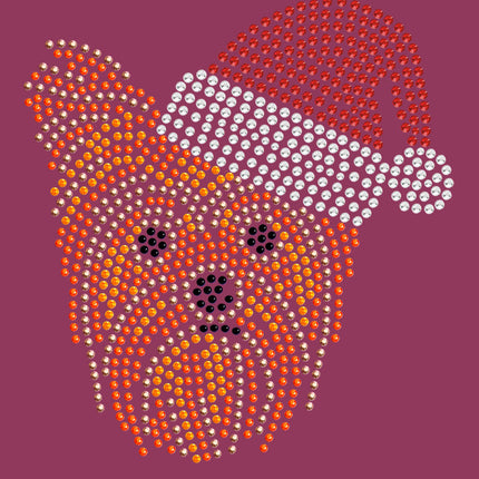 Yorkie Face 2 with Santa Hat - Bandana