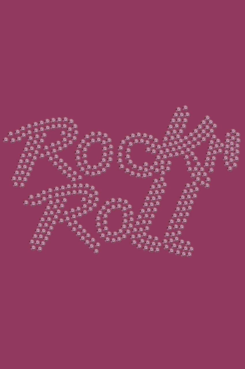 Rock n Roll (Pink Rhinestuds) - Bandanna Burgundy