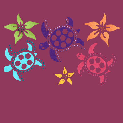 Satin Sea Turtles with Flowers - Bandanna