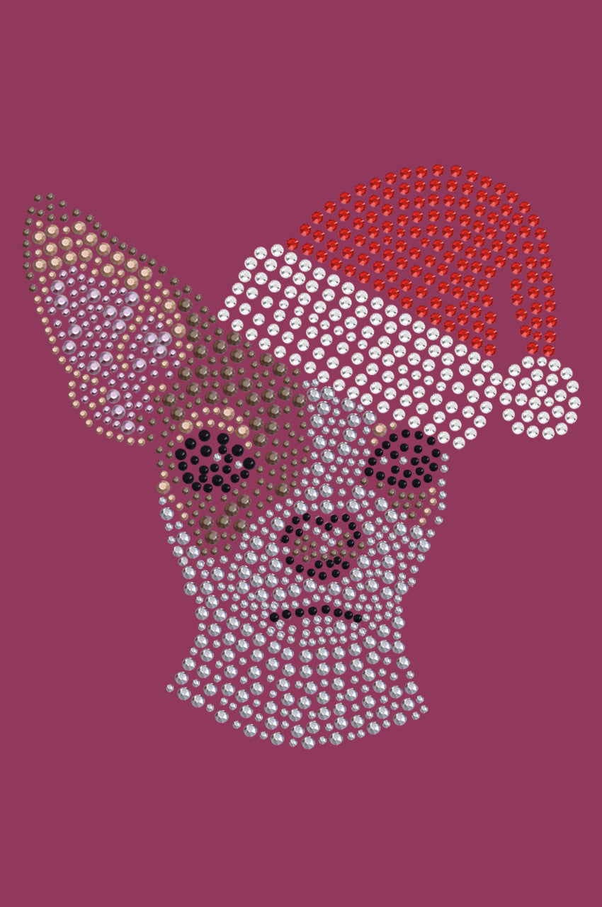 Chihuahua Face with Santa Hat - Bandana