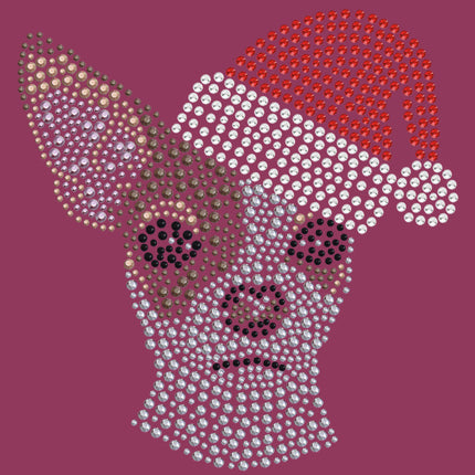 Chihuahua Face with Santa Hat - Bandana