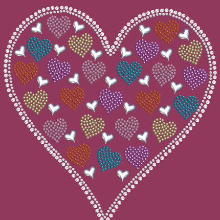 Heart with Multicolor Rhinestud Hearts Bandanna