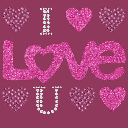 I Love You (Pink Glitter) Bandanna