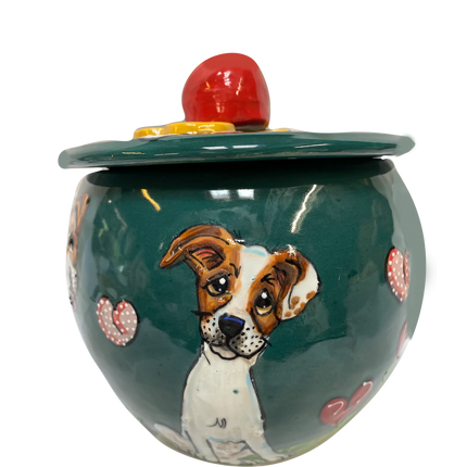 Beagle in Garden of Hearts | Treat Jar