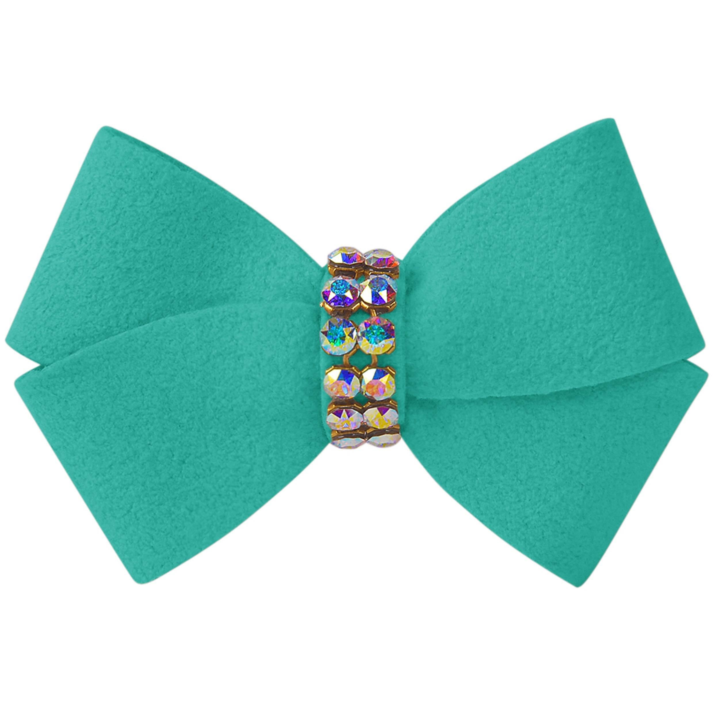 Nouveau Bow Hair Bow with Aurora Borealis Giltmore Bimini Blue