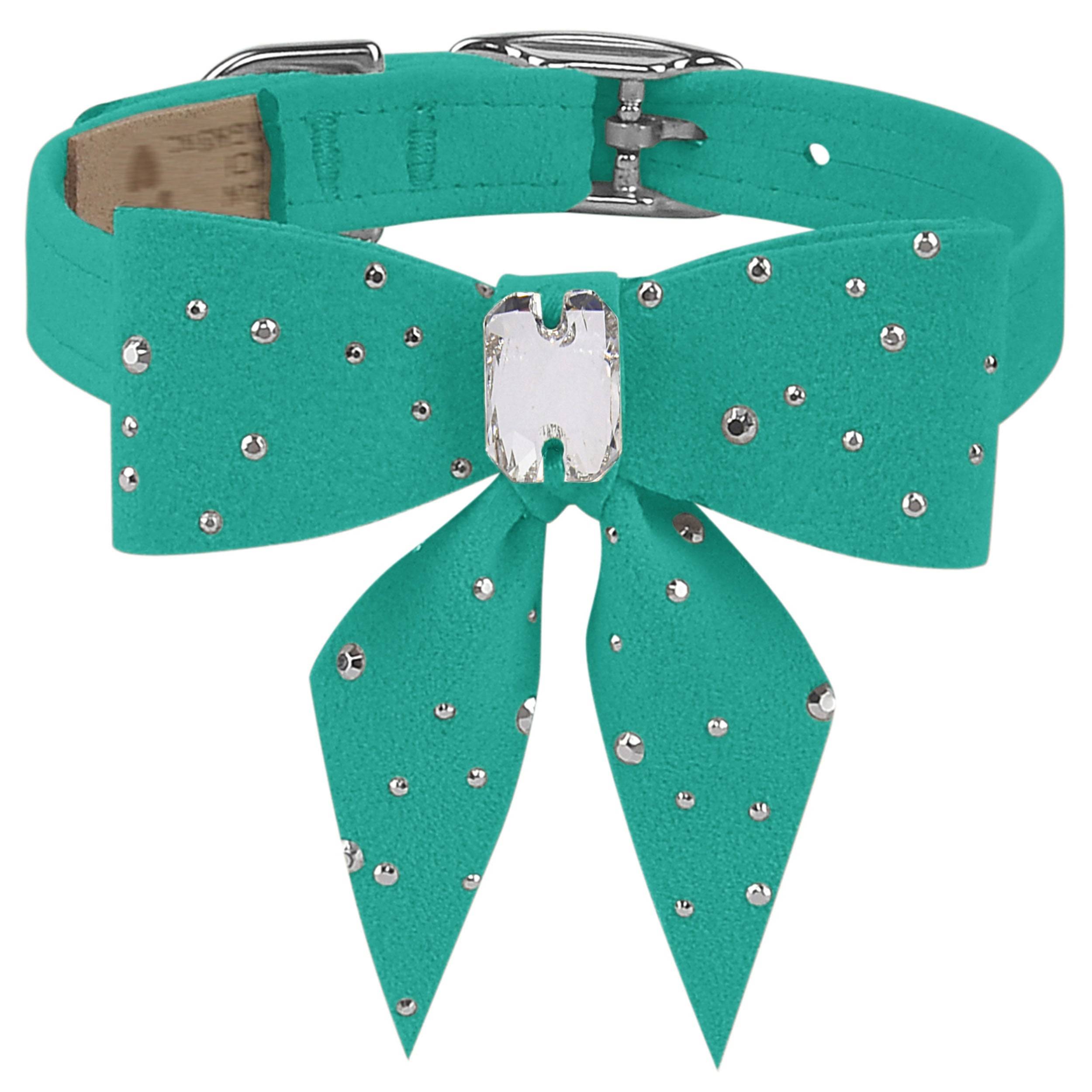 Silver Stardust Tail Bow Collar Bimini Blue