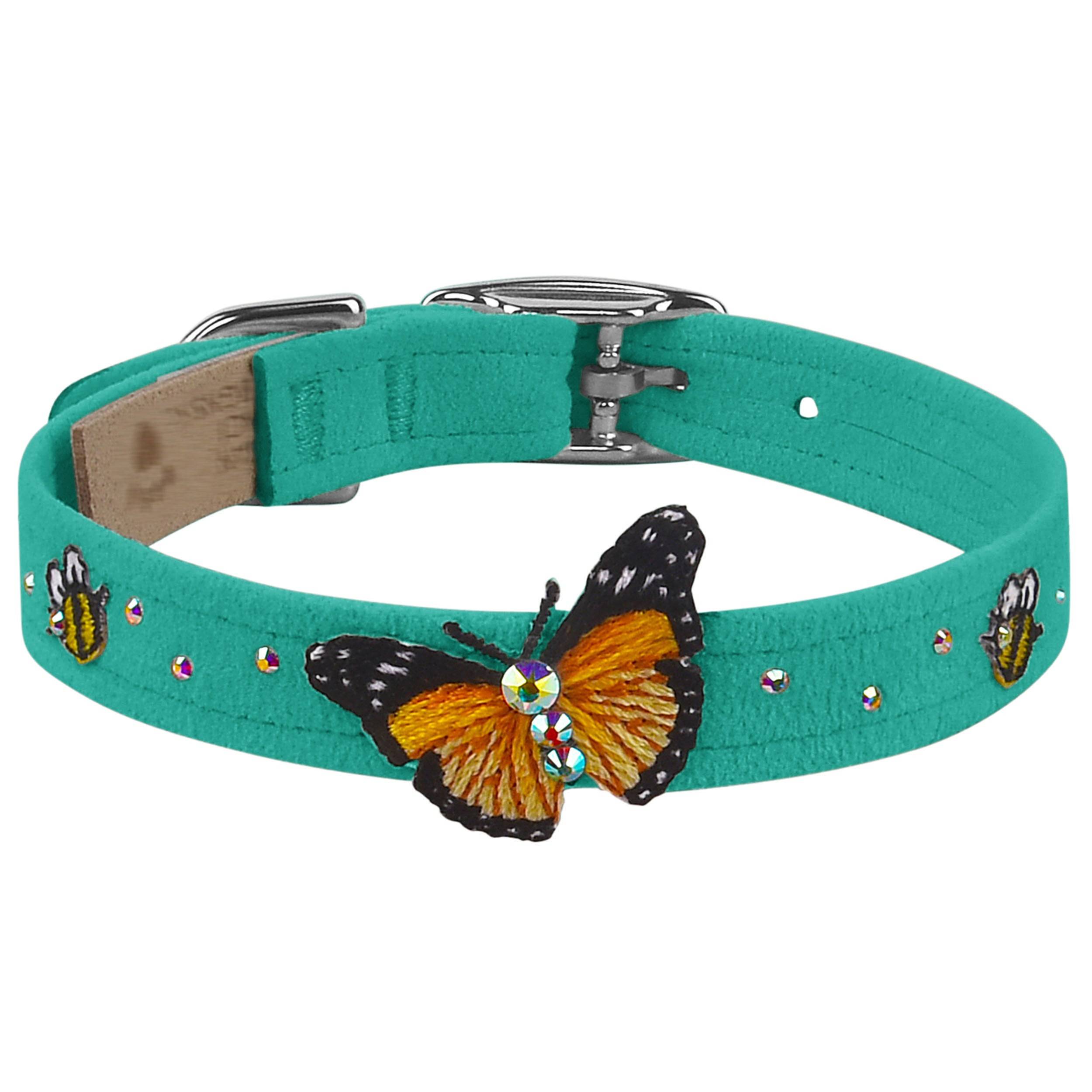 Embroidered Butterfly & Bees Collar Bimini Blue