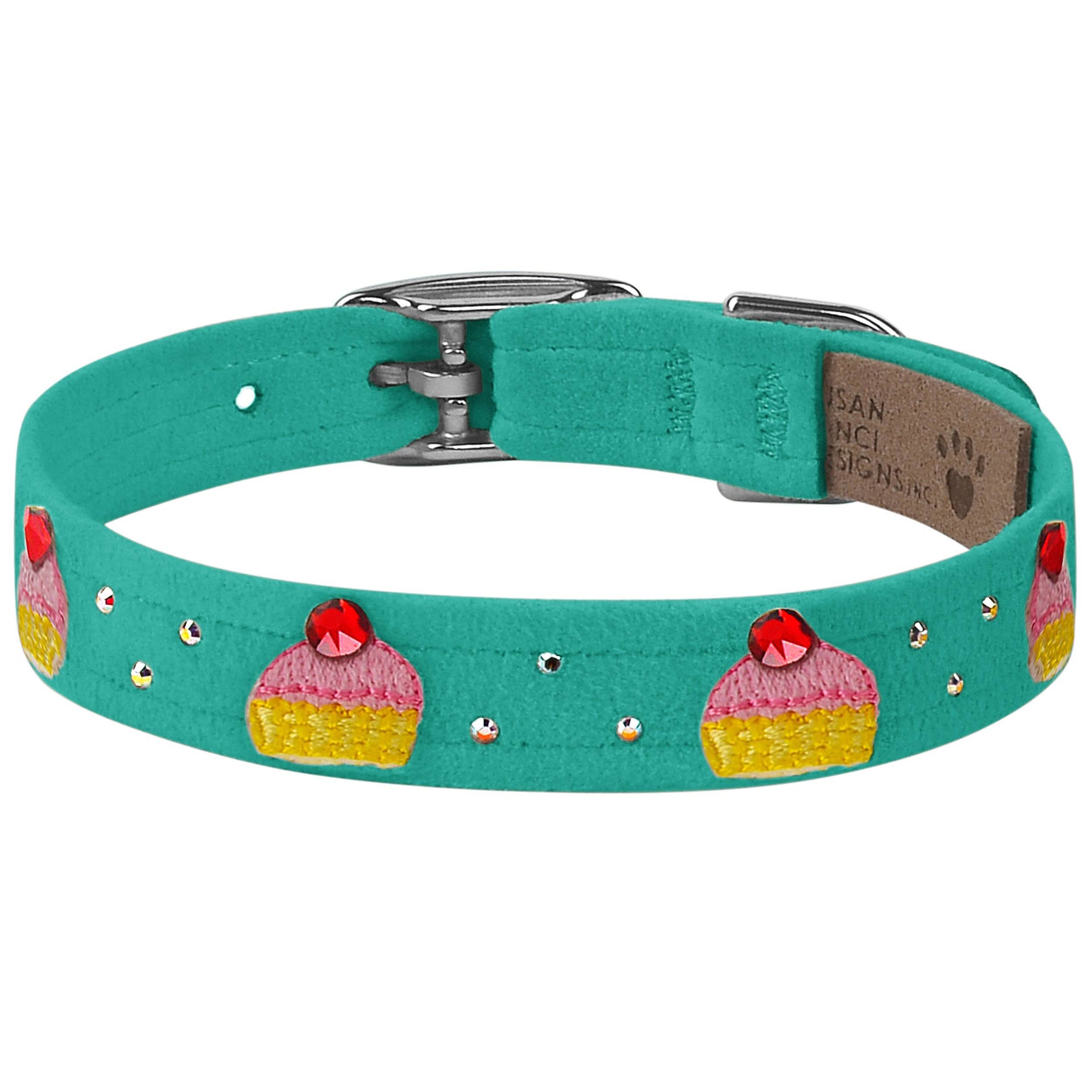 Embroidered Cupcake Collar Bimini Blue