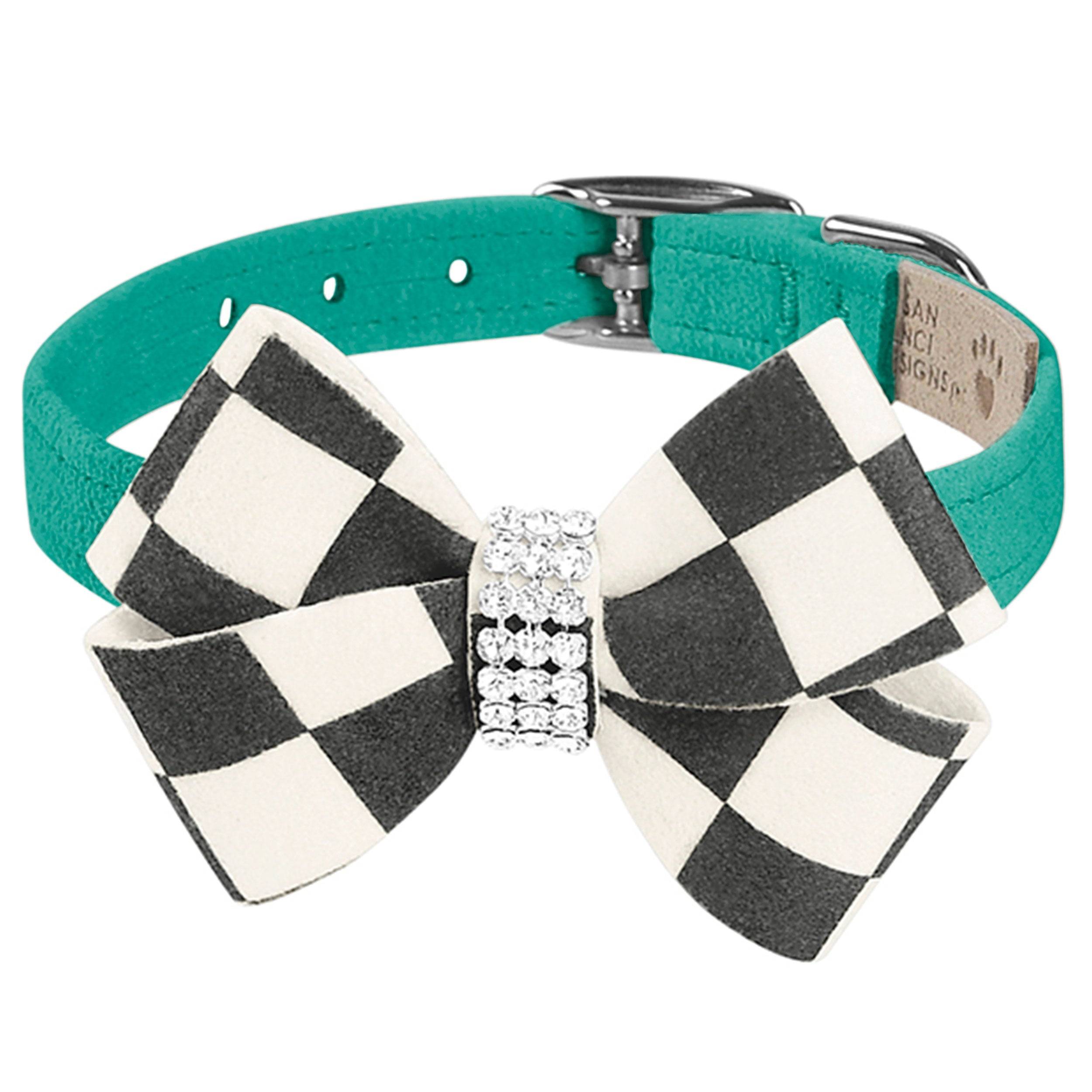 Windsor Check Nouveau Bow Collar Bimini Blue