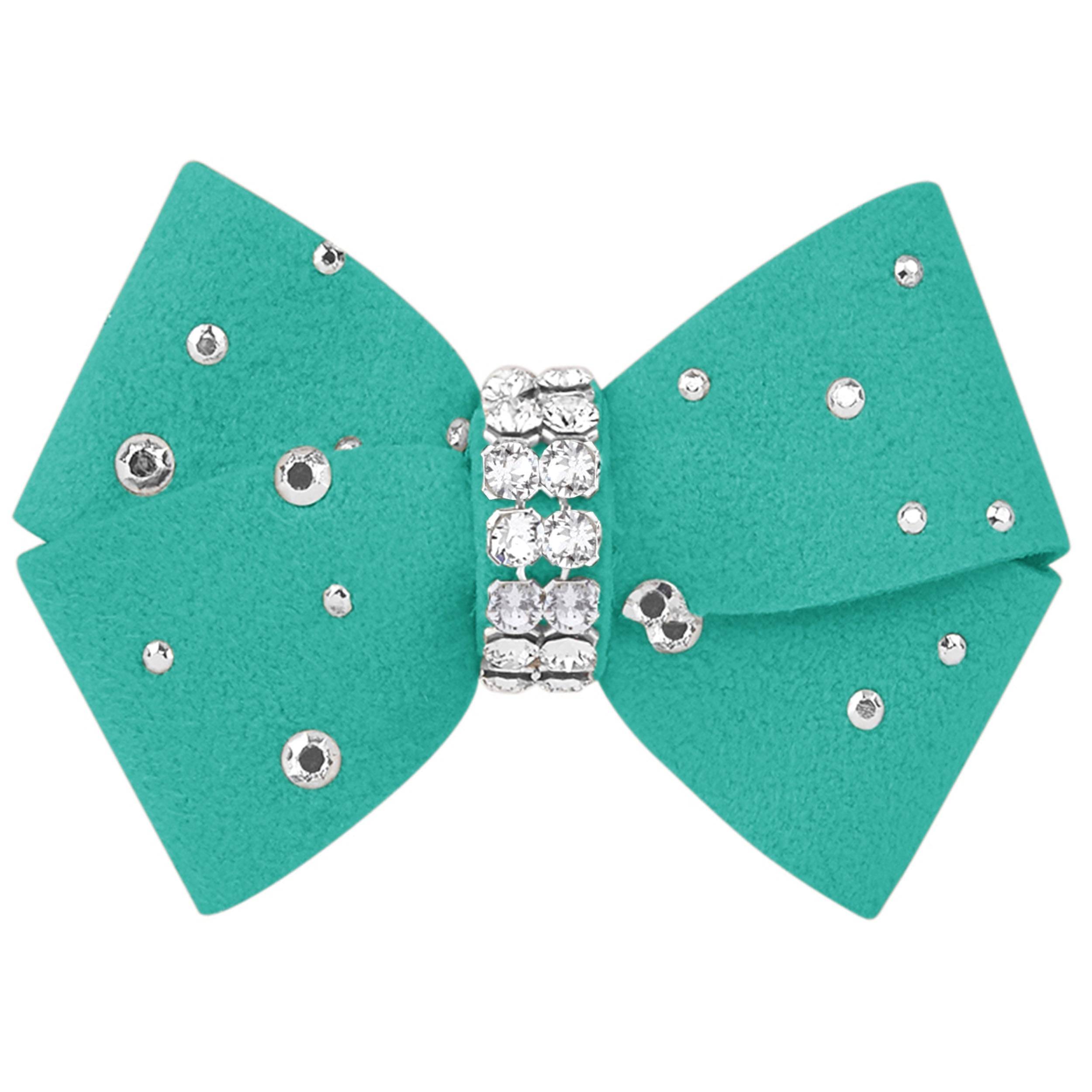 Nouveau Bow Hair Bow with Silver Stardust Bimini Blue