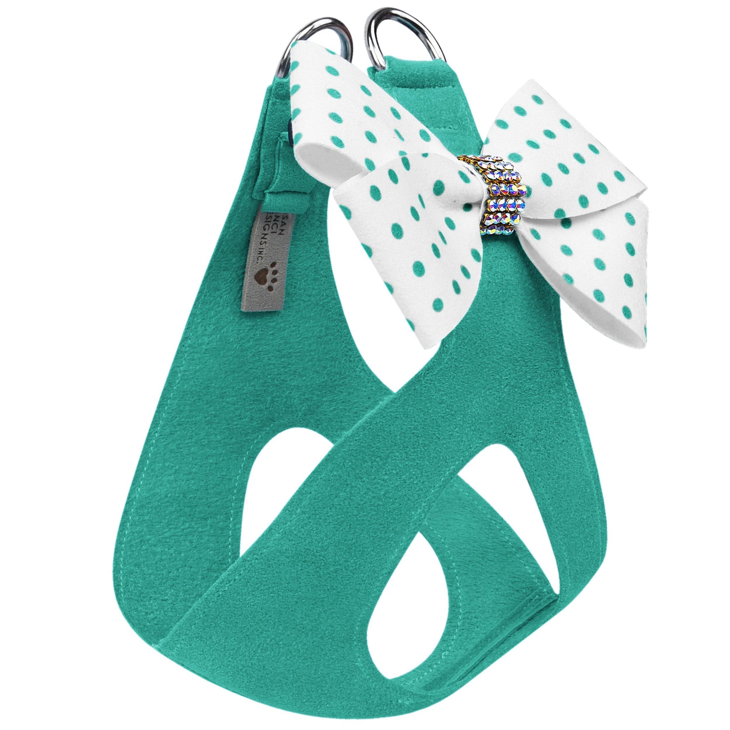 Bimini Polka Dot Nouveau Bow Step In Harness with Aurora Borealis Giltmore