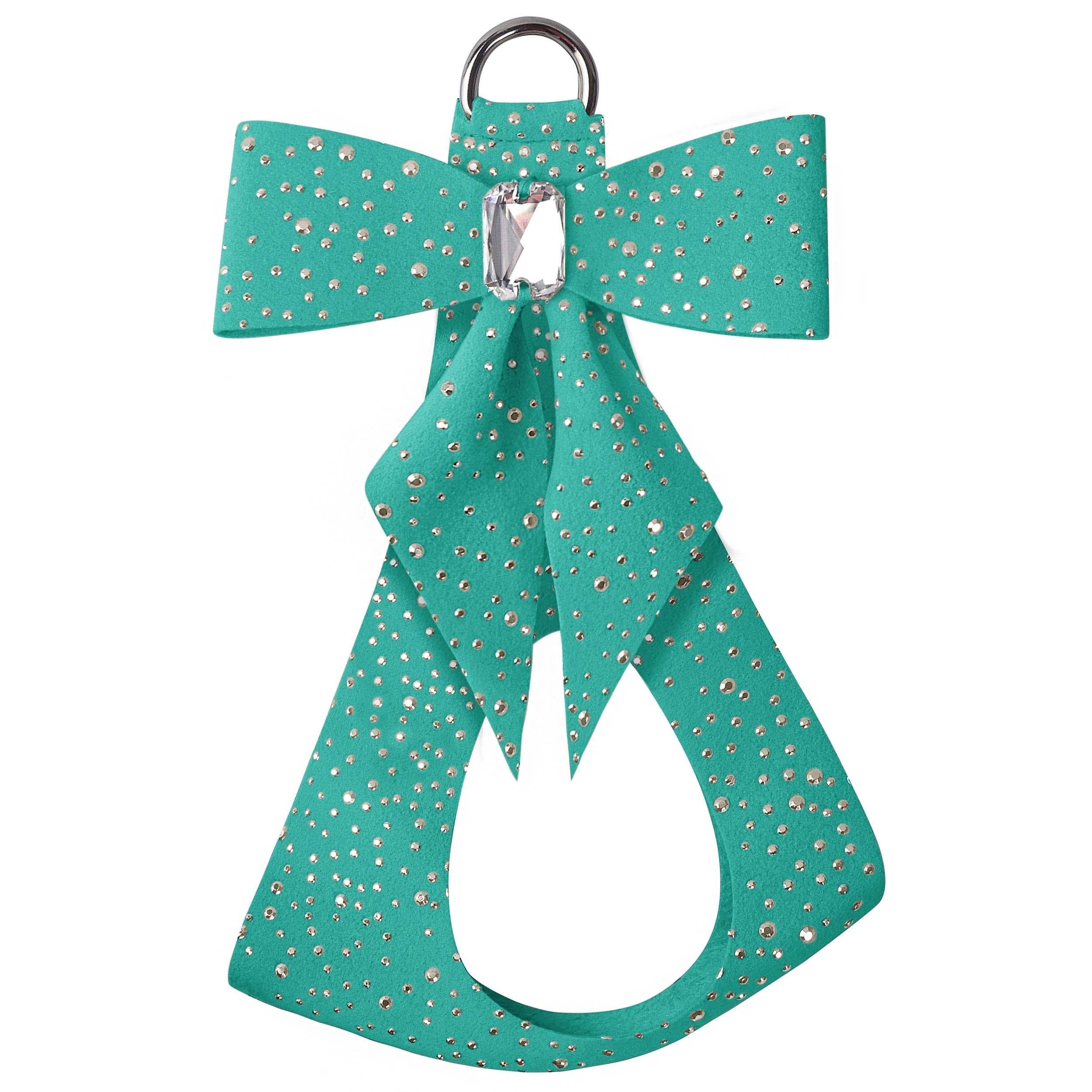 Silver Stardust Tail Bow Step In Harness-Pretty Pastels Bimini Blue