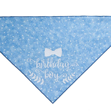 Birthday Boy! White Stars on Blue Dog Bandana