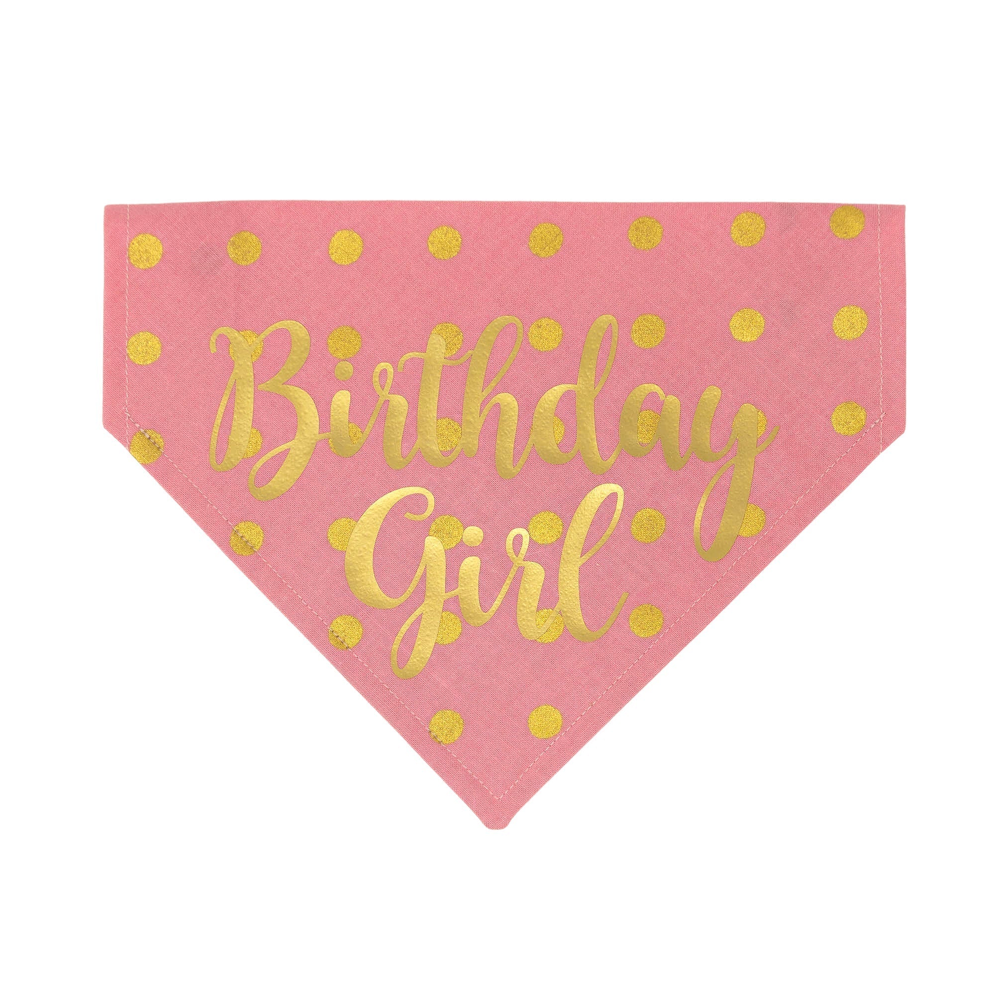 Birthday Girl Dog Bandana Gold Foil