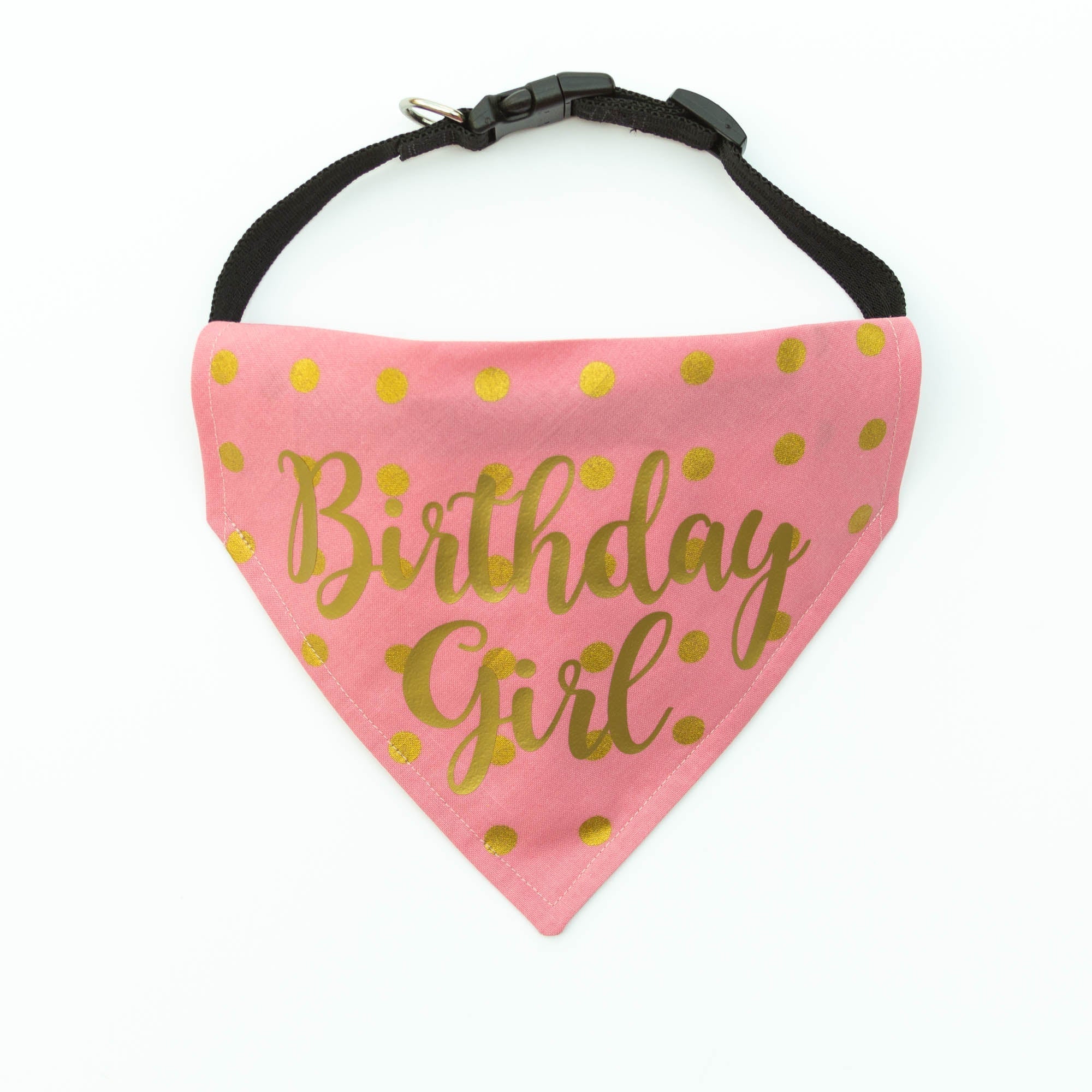 Birthday Girl Dog Bandana Gold Foil X-Large - 12