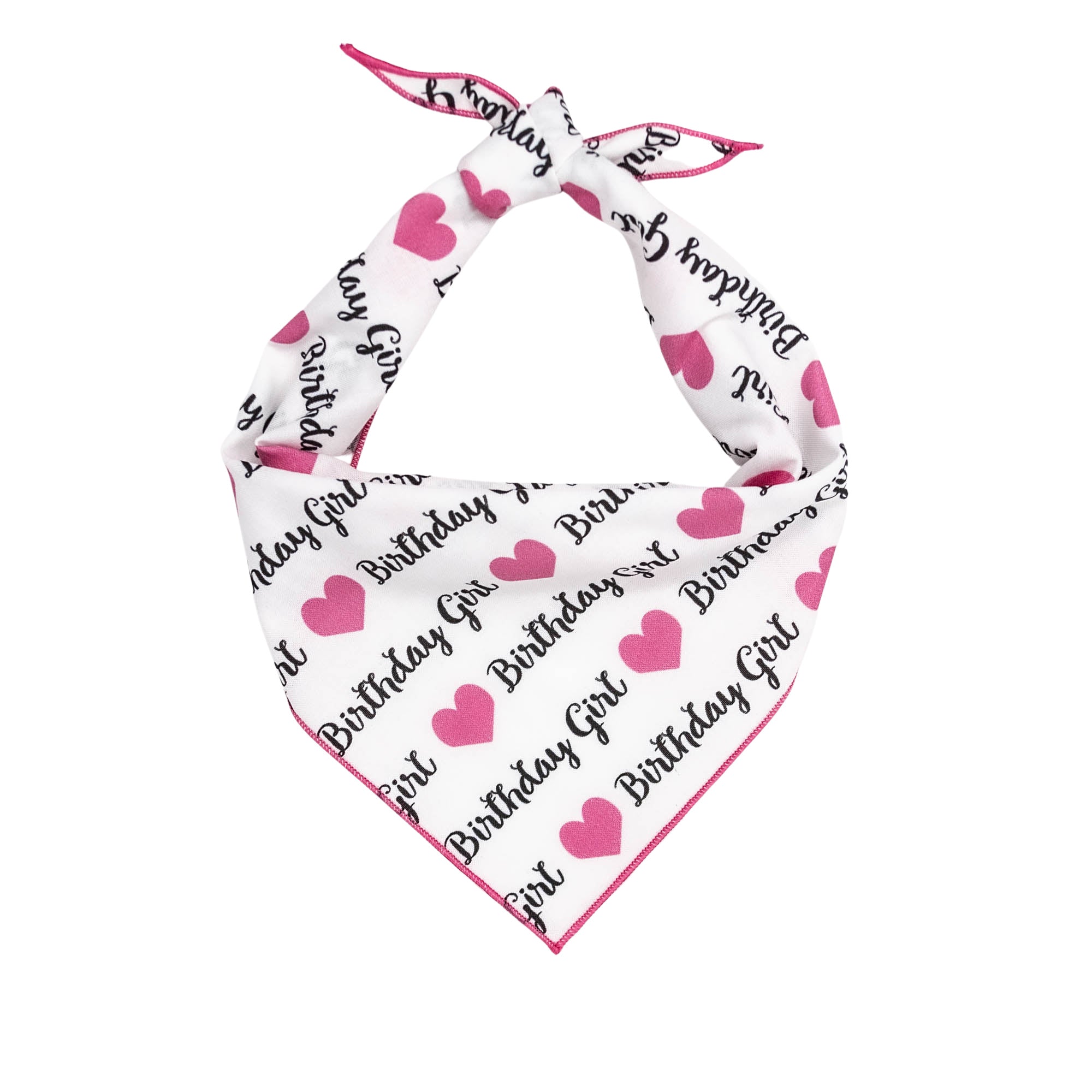 Birthday Girl Pink Heart Dog Bandana X-Large