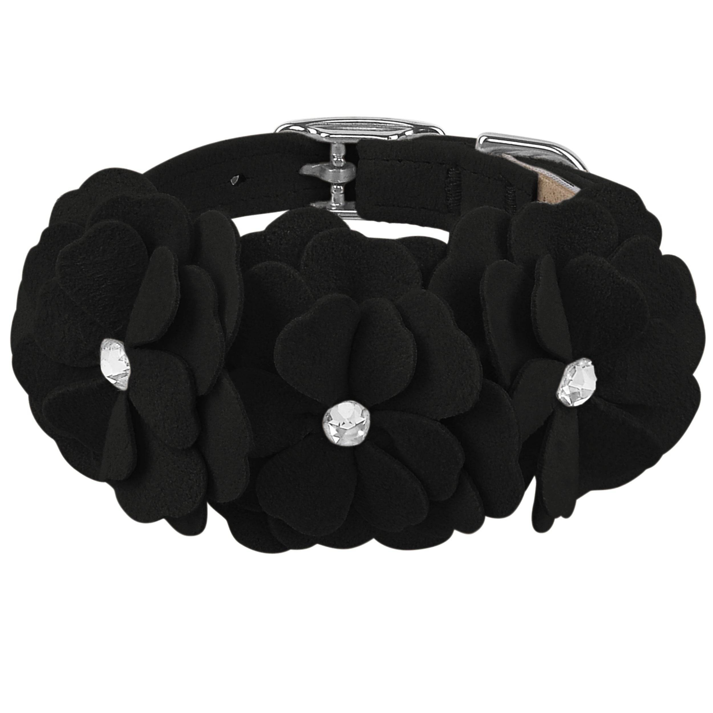 Tinkie's Garden Flower Collar Black