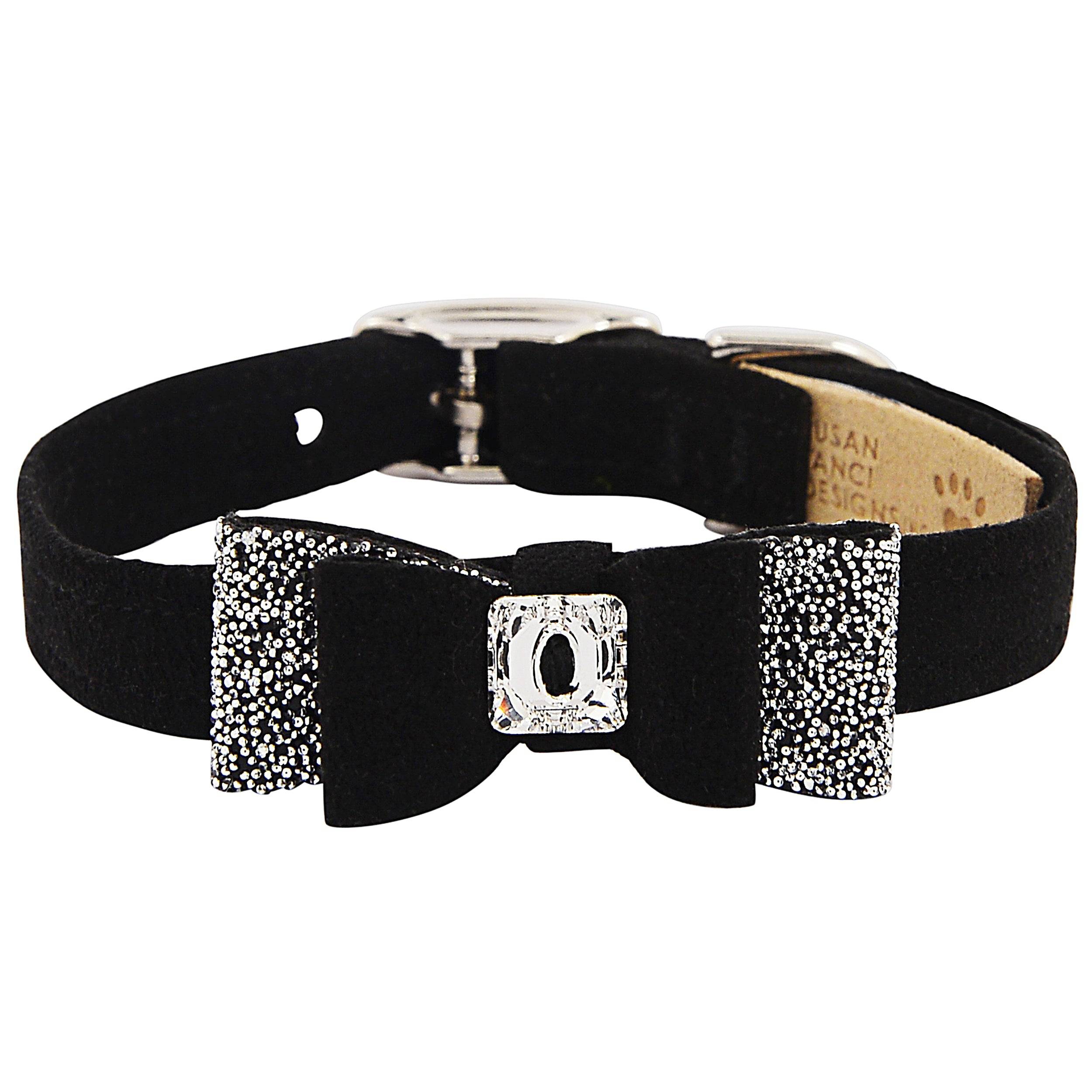 Crystal Stellar Big Bow Collar Black