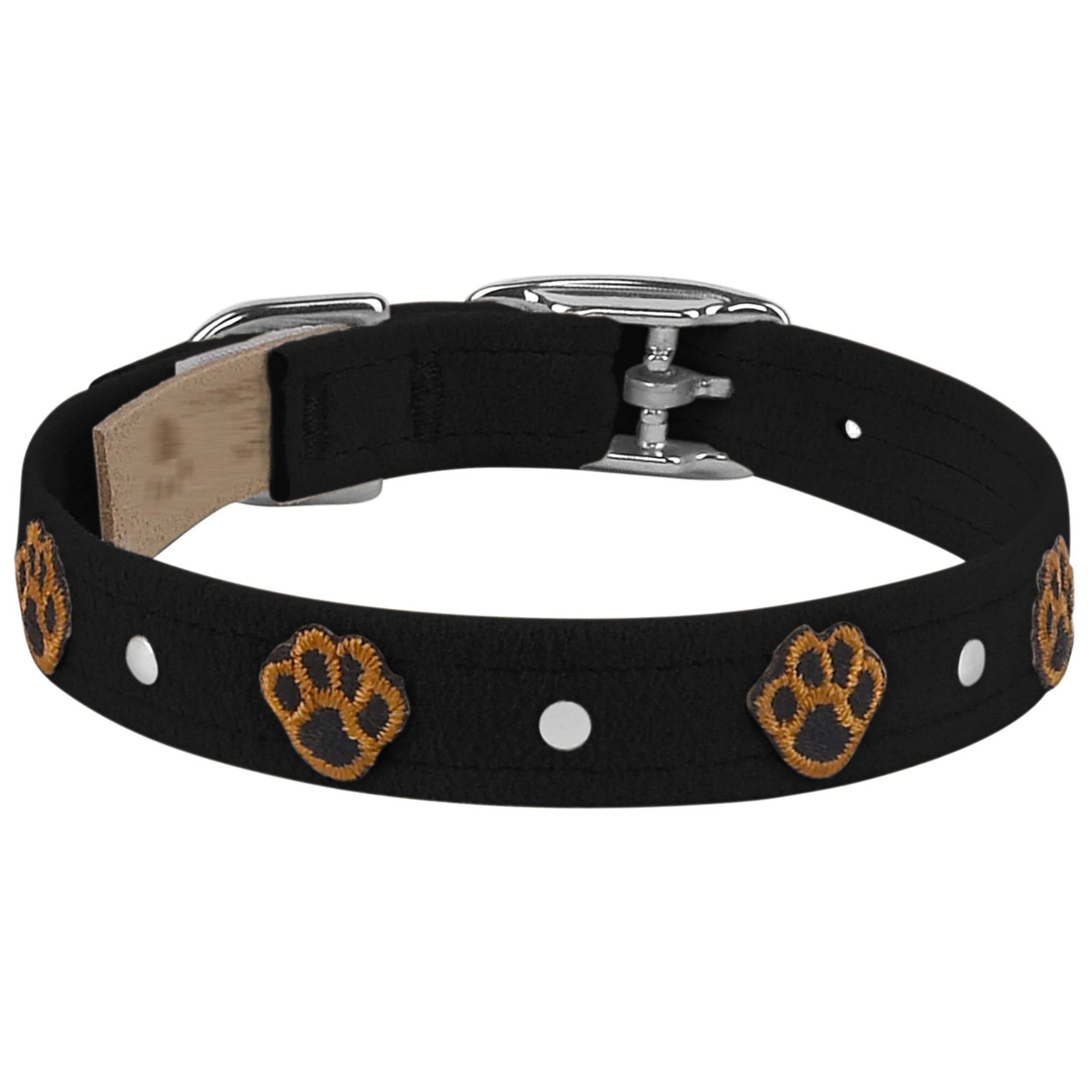 Embroidered Paws Collar Black