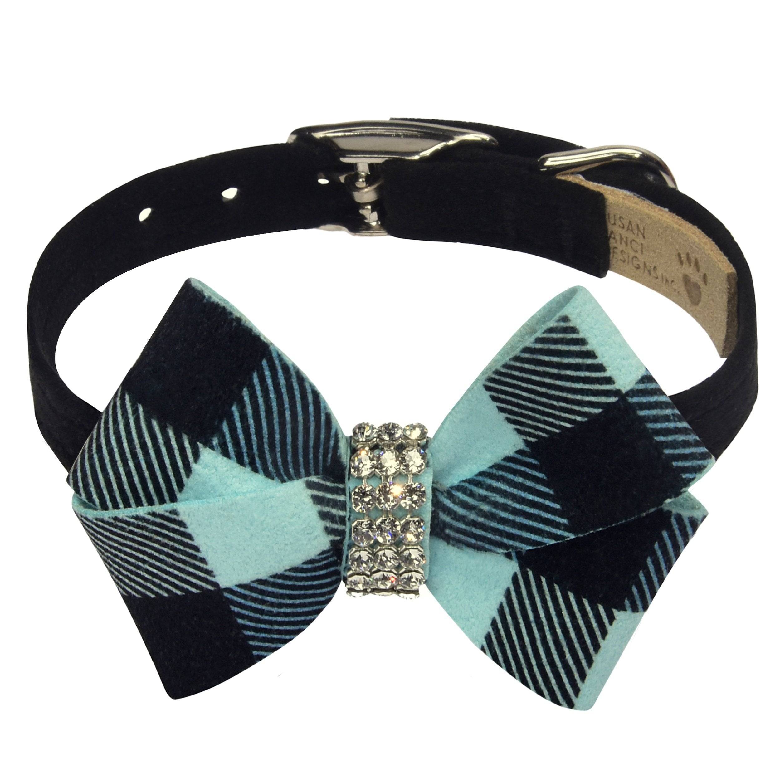 Tiffi Gingham Nouveau Bow Collar Black