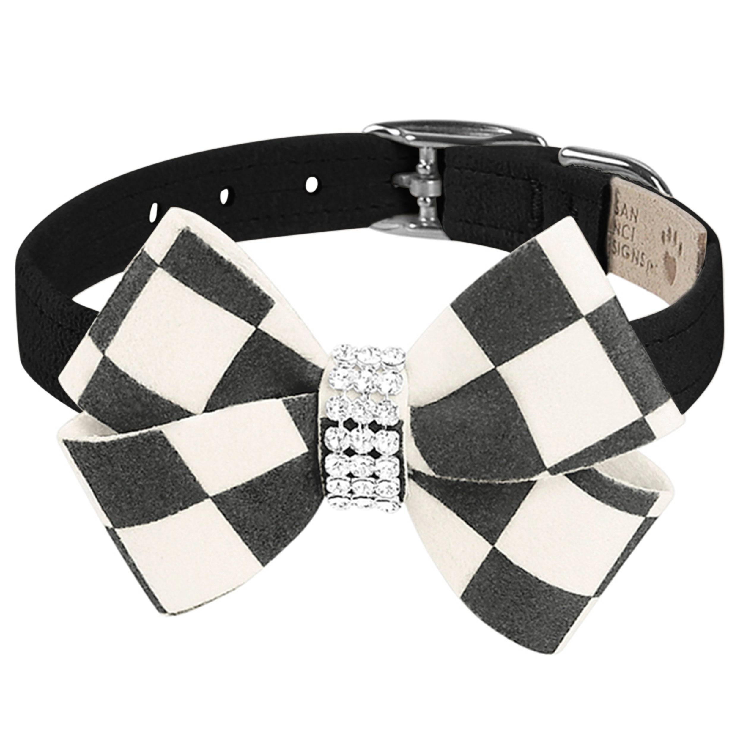 Windsor Check Nouveau Bow Collar Black