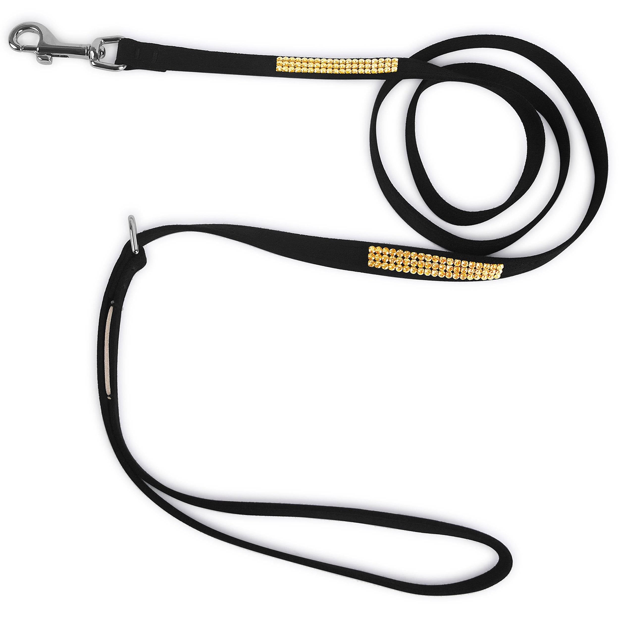 3 Row Gold Giltmore Leash Black