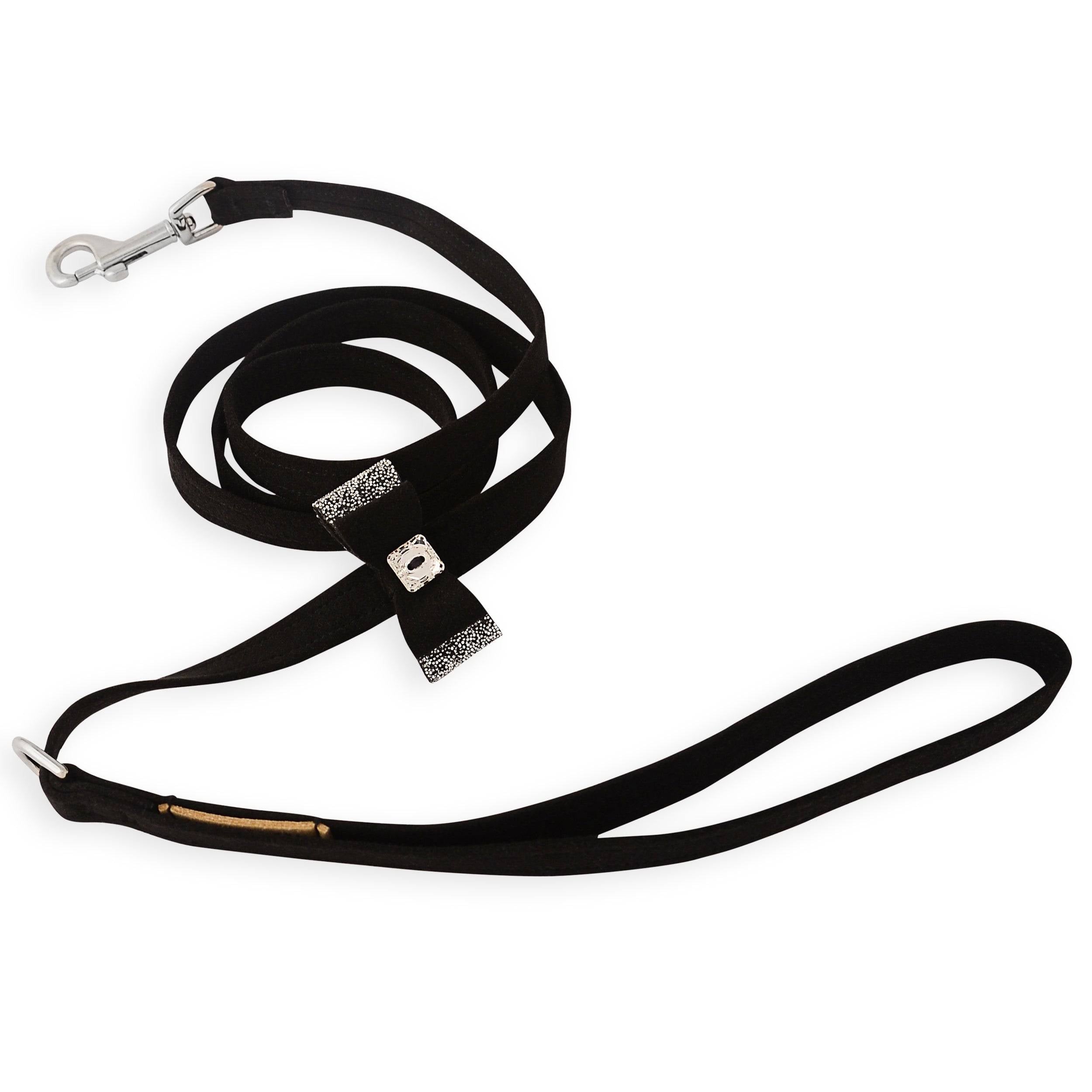 Crystal Stellar Big Bow Leash Black