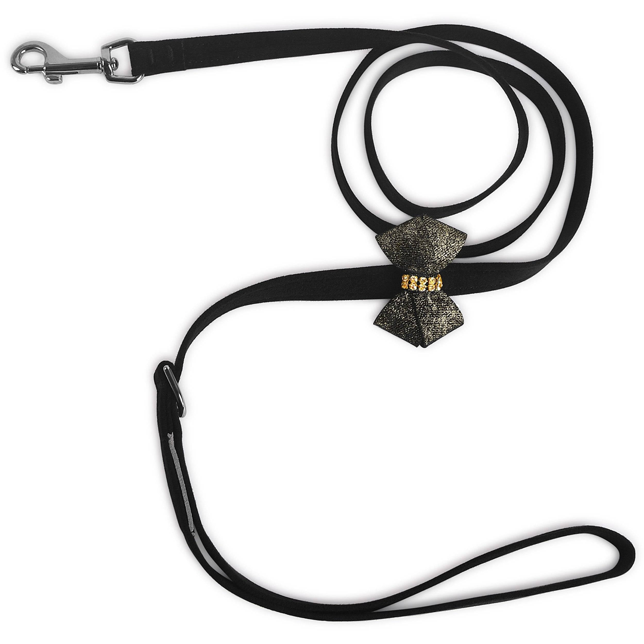 Black Glitzerati Nouveau Bow Leash Black