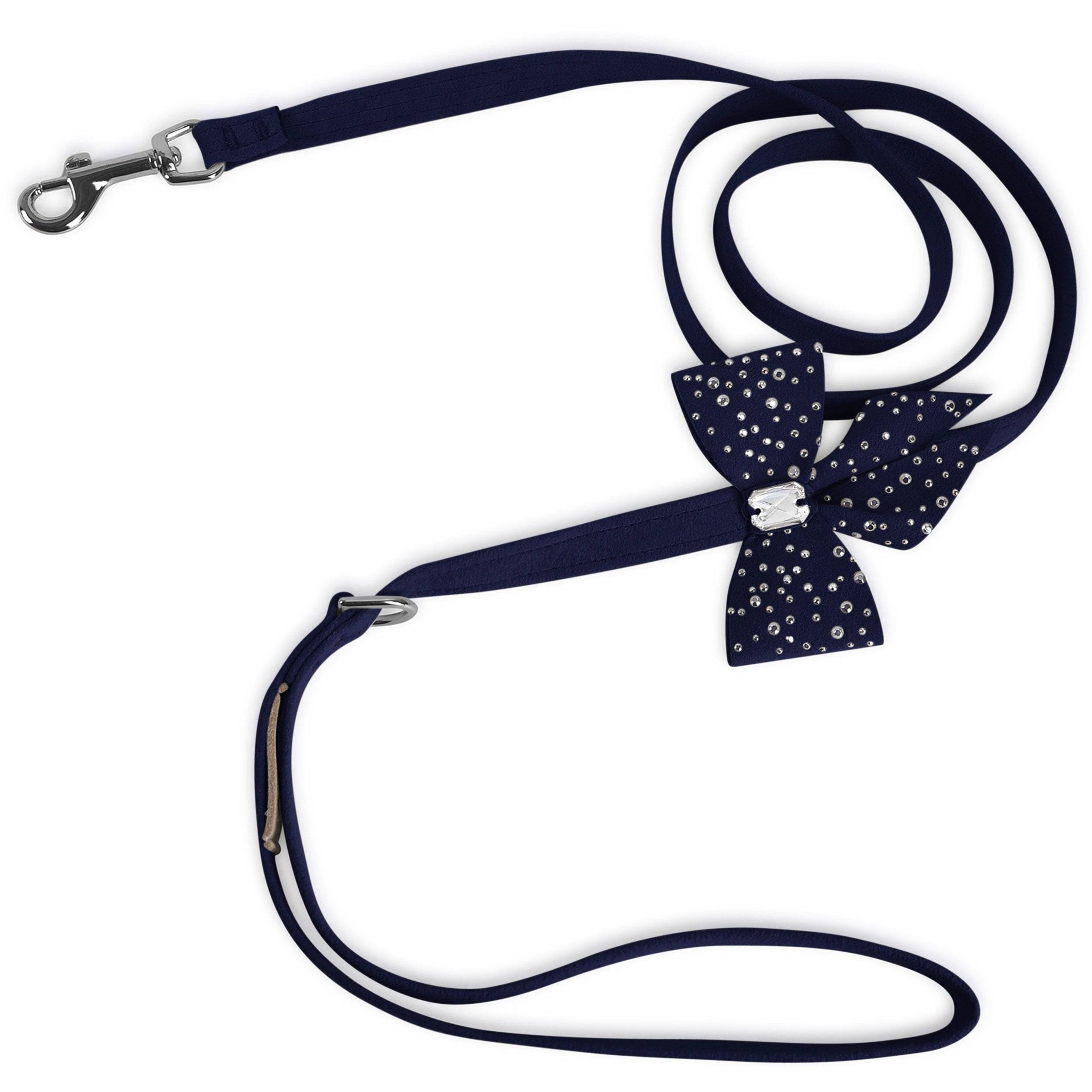 Silver Stardust Tail Bow Leash Black