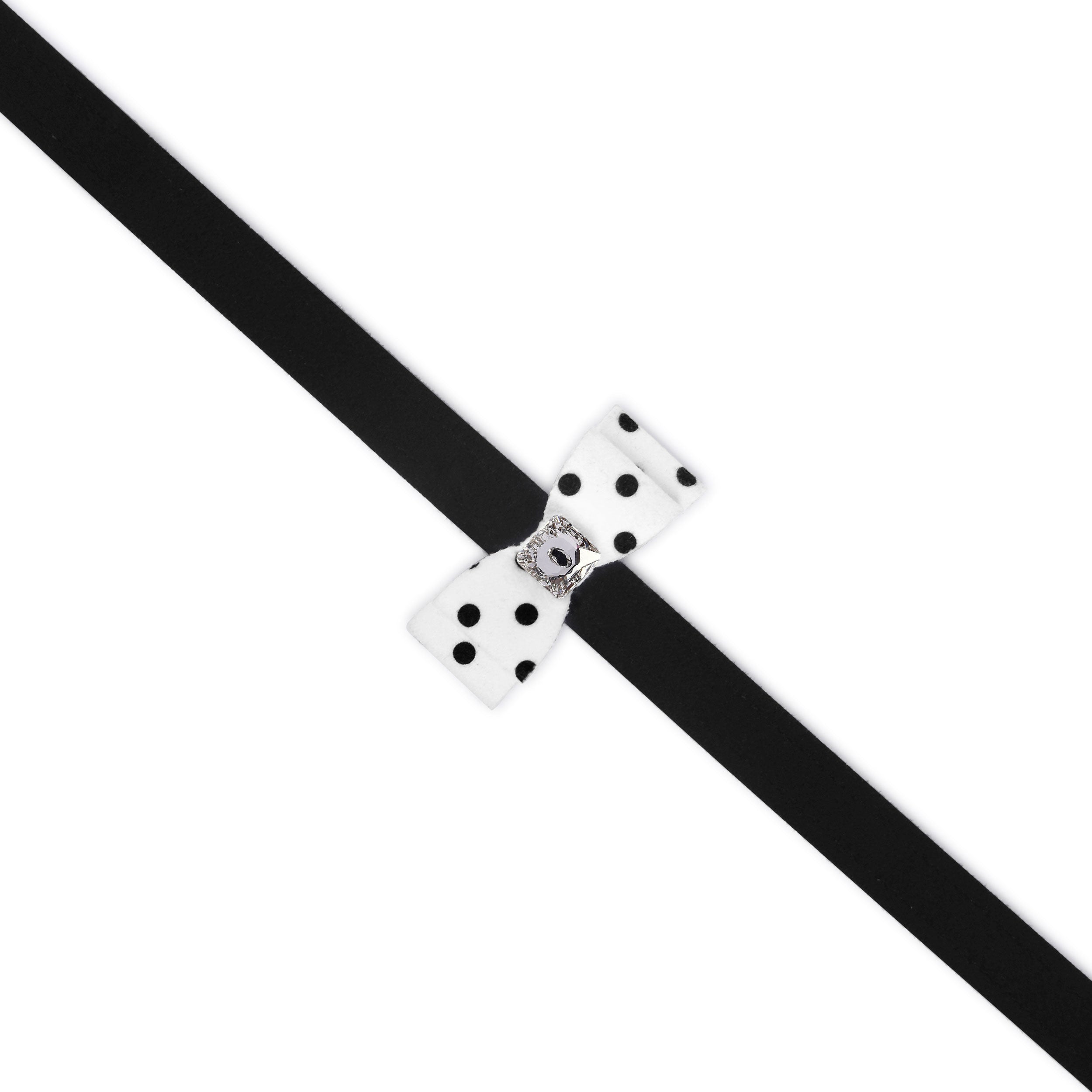 Black & White Polka Dot Big Bow Leash