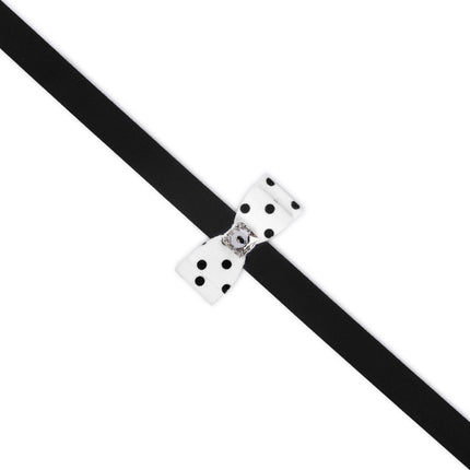 Black & White Polka Dot Big Bow Leash