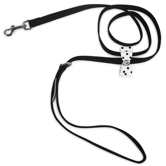 Black & White Polka Dot Big Bow Leash